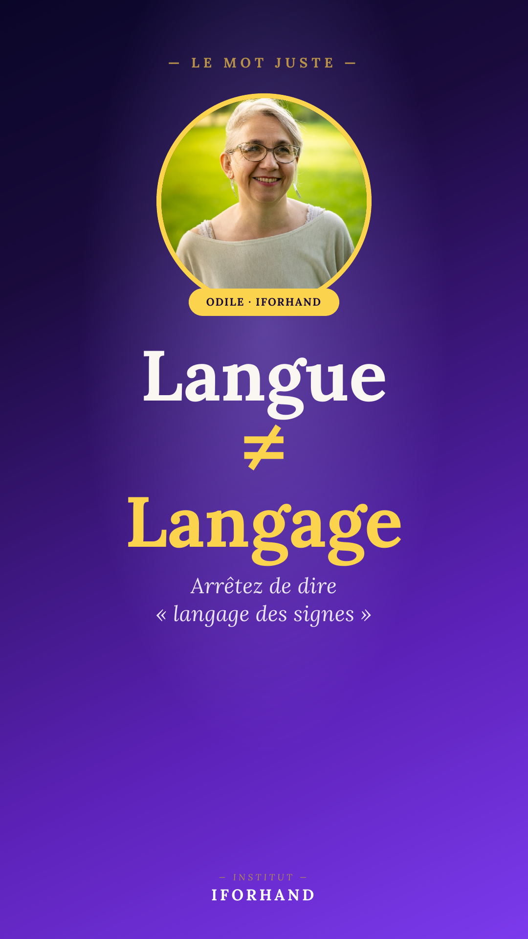 Langue ≠ Langage